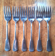 6 Oneida SSS COLONIAL BOSTON Stainless SALAD FORKS 6 3/4