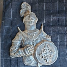 Vintage Mid Century Knight w/ Spiked Shield - 1960's Medieval Wall Hanging Art picture