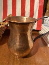 Vintage Solid Hammered Copper Mug  Vase 5 1/2”~Boho picture