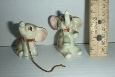 Vintage 2 Baby Elephants Anthropomorphic Figurine Japan picture
