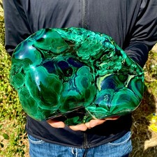 12.4LB  Natural Polished Malachite Freeform Specimen Banded Green Mineral Home D picture