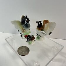 Vintage Quail Bird Porcelain Miniature Figurines Bone China Japan picture