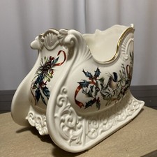 Lenox Winter Greetings Sleigh Centerpiece Christmas Holiday Vase Original Box picture