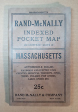 Antique 1917 Rand McNally / Indexed Pocket Map Tourists' and Shippers' Guide MA picture