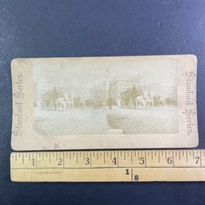 New York City Horse Carriage Stereoview Standard Series N.Y.C. 1890s Flat Mount picture