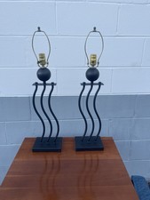 A Pair Of Vintage Postmodern Memphis Wave Wiggle  Table Lamps picture
