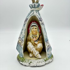 Vtg TMD 1991 Native American Navajo Indian Western Teepee Tent Figurine Chief picture