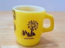 Vintage Anchor Hocking Fire King Glass Hershey Park Souvenir Yellow Coffee Mug picture