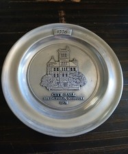 Vintage 1976 Springfield City Hall Pewter Plate picture