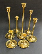 7 PIECE SOLID BRASS CANDLESTICK SET 3