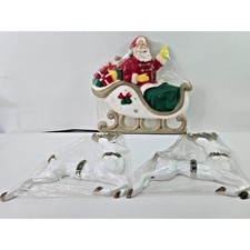 Vintage Large 1960s Poloron Santa Sleigh & Reindeer Styrofoam Set NOS picture