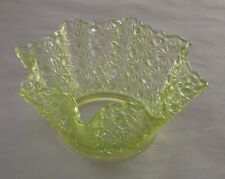 Rare Antique Vaseline Glass Dot & Daisy Lamp Shade Glows picture