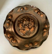 Vintage Maudoux Dinant Belgique Belgium Copper Rose Wall Charger Plaque picture