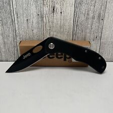 Jeep Folding Pocket Knife #440 Stainless Black Blade New picture