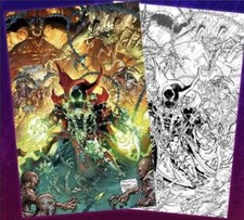 NYCC Exclusive Spawn Signed 2 Comic Set Color & B/W Art Todd McFarlane Image picture
