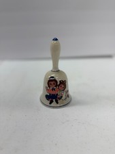Vintage 1971 Schmid Raggedy Ann & Andy Porcelain Bell Japan Bobbs Merrill Estima picture