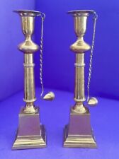 Pair of Large Vintage Brass Candlesticks with Snuffers 12”for Taper Candles SALE picture