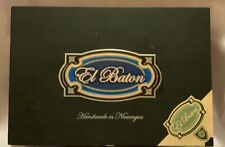 El Baton Empty Wooden Cigar Box 8.75”x6”x3” Navy Blue  picture