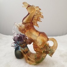 Liuli Crystal Glass Horse – Wealth, Happiness, Feng Shui Home Decor Ornament picture