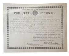 1905 Notary Public Commission Certificate Signed By Governor S.W.T Lanham picture