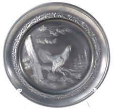 Vintage Innung Deutscher Zinn - Giesser Pewter Wall Plate Pheasant Grouse Huntin picture