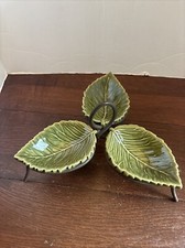 Williams Sonoma Serving Relish Dish, Condiment Server, 3-Part Tray of a Leaf Exc picture