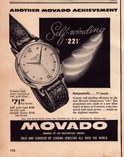 1951 Movado Watch Print Ad Self Winding 221 Another Achievement picture
