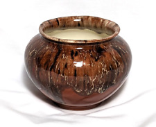 Brown Drip Glaze Hand Painted Ceramic Flower Pot Planter Vase 4.25