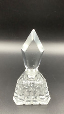 Perfume Bottle Clear Glass Triangular Base with Ground Glass Stopper, 4.5” picture