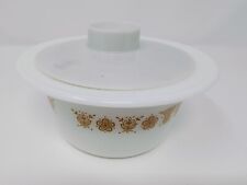 Vintage PYREX Butterfly Gold Pattern Glass BUTTER Dish USA 75 27 Corning /W LID picture