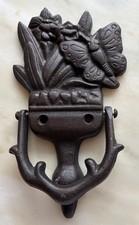 Cast Iron Door Knocker Floral Butterfly Design picture