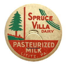 SPRUCE VILLA DAIRY  MILK  LITITZ  PENNSYLVANIA  PA  MILK BOTTLE CAPS picture