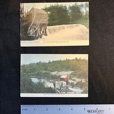 Barnstead, NH, Valley Dam and White Dam, Antique Colored Postcard Lot 1908 picture