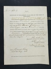 1864 antique CIVIL WAR CERTIFICATE NON-LIABILITY new london ct JOHN GARDNER picture