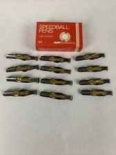 Vintage HUNT SPEEDBALL PENS D-0 Oval Easy To Use Calligraphy Pen Nibs (12) picture