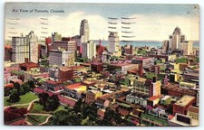 1948 Air View Toronto Canada Postcard King George VI Stamp picture