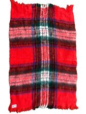Vtg GLEN CREE Tartan Plaid Mohair Fringed Blanket Throw Made In Scotland 45x70 picture