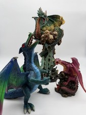 Vintage 1999-2000 Adams Apple Dragon Figurines Lot of 3 Fantasy Decor(#B37) picture