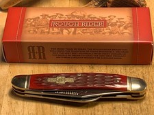 Rough Rider Red Jigged Bone Stockman 3 7/8