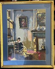 Vintage Framed 24x19” Martha Washington Needle Point Frame W/ Scuffing picture