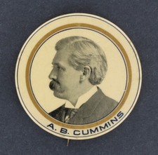 Albert Cummins 1902 Iowa Governor, Senator, President Politics Button Senate picture