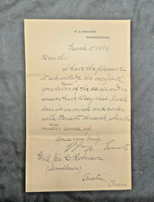 1889 US Senate Letter Signed William M Evarts New York to General John Robinson picture