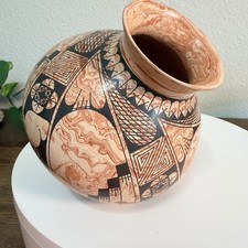 Jorge A. Ledezma Marbled Clay Pot Classic MATA ORTIZ POTTERY OOAK picture