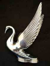 Vintage 1950s Swan Hood Ornament Chrome Bird, Metal picture