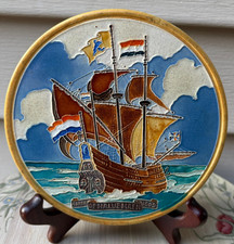 Vtg Rare Round Tile Westraven Utrecht Holland Dutch Galleon Netherlands Ship picture
