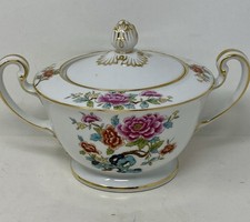 Vintage Noritake Pekincourt 5005 Covered Sugar Bowl With Lid Pink Peonies Gold picture