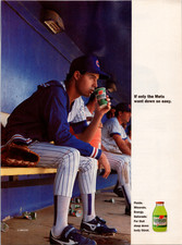 Gatorade Mark Grace Cubs 1990 Vintage Magazine Ad Baseball Dugout Mets picture