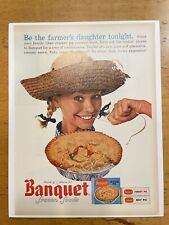 Banquet Pot Pie Farmer's Daughter TV Dinner Vintage 60s Print Ad Advertising Art picture