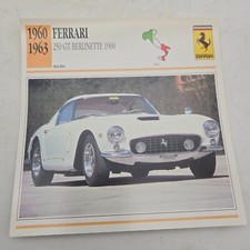 1960 1963 Ferrari 250 GT Berlinette Sport Classic Cars Collectors Club Card picture