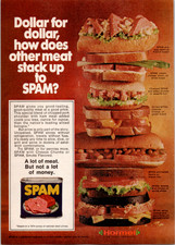 Hormel SPAM Vintage Magazine Ad 1974 Food Advertisement Red Brown picture
